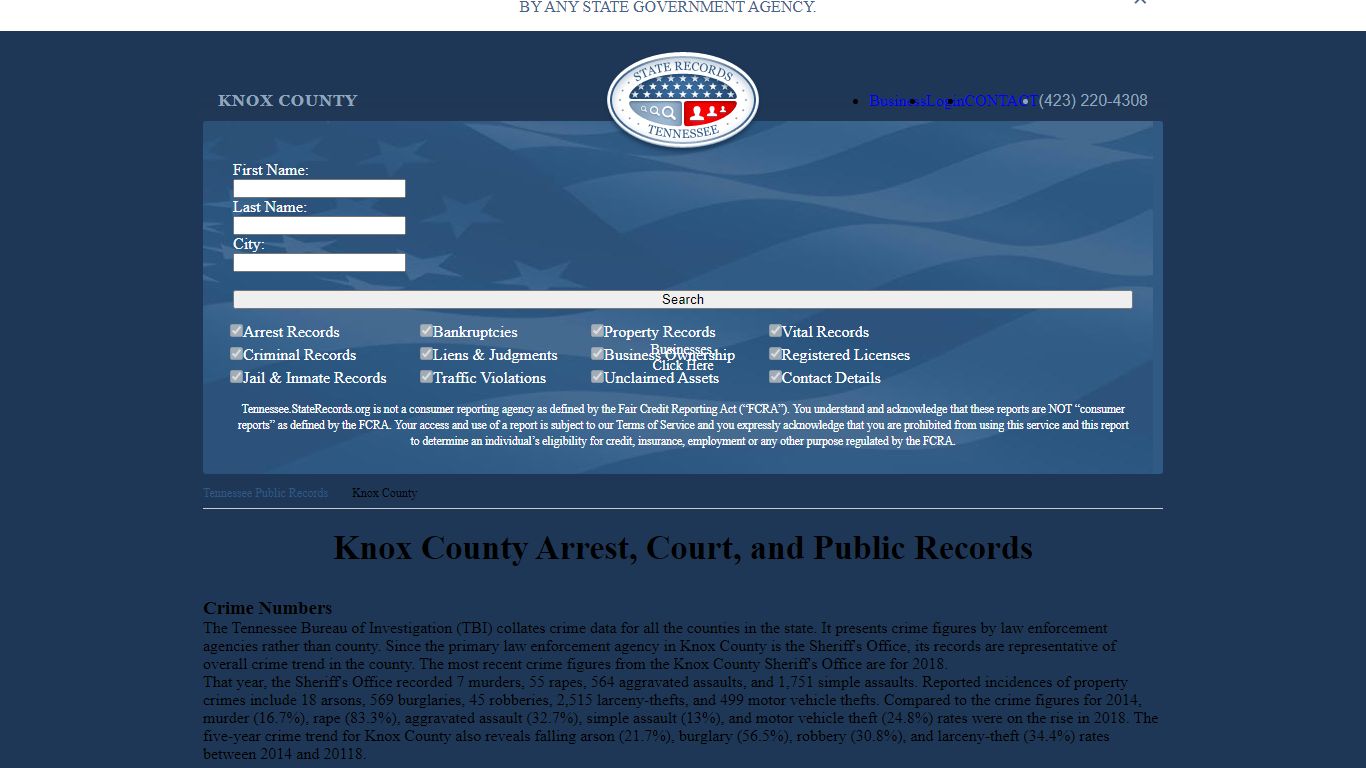 Knox County Arrest, Court, and Public Records